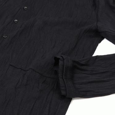 ソフトテレコ シワ加工 ロングシャツ　BLACK No.12