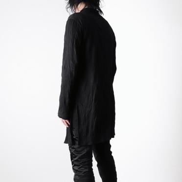ソフトテレコ シワ加工 ロングシャツ　BLACK No.16