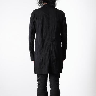 ソフトテレコ シワ加工 ロングシャツ　BLACK No.17