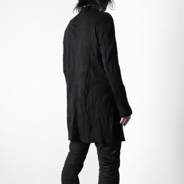 ソフトテレコ シワ加工 ロングシャツ　BLACK No.18