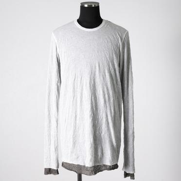 Gauze Washer Layered Long Sleeve　WH×GY No.1