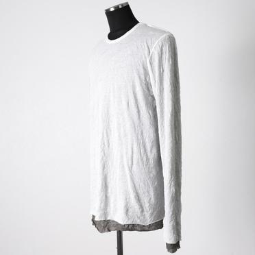 Gauze Washer Layered Long Sleeve　WH×GY No.2