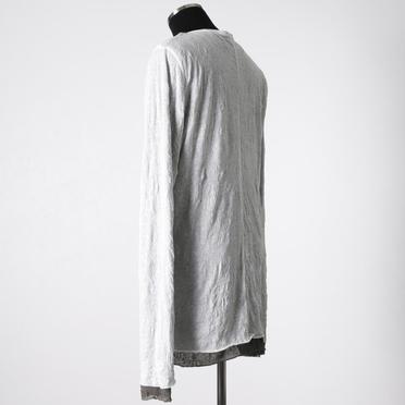 Gauze Washer Layered Long Sleeve　WH×GY No.4