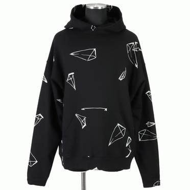 Print Sweat Hoodie　BLACK No.1