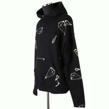 Print Sweat Hoodie　BLACK No.2