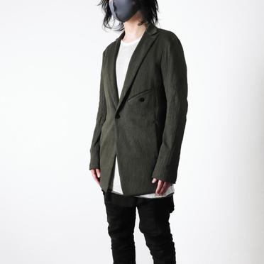 ソフトテレコ シワ加工 ジャケット　DEEP OLIVE No.18