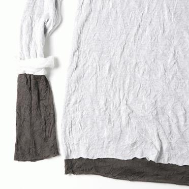 Gauze Washer Layered Long Sleeve　WH×GY No.9