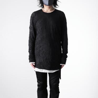 Gauze Washer Layered Long Sleeve　BK×WH No.11