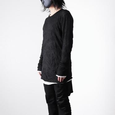 Gauze Washer Layered Long Sleeve　BK×WH No.12