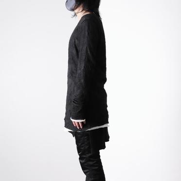 Gauze Washer Layered Long Sleeve　BK×WH No.13