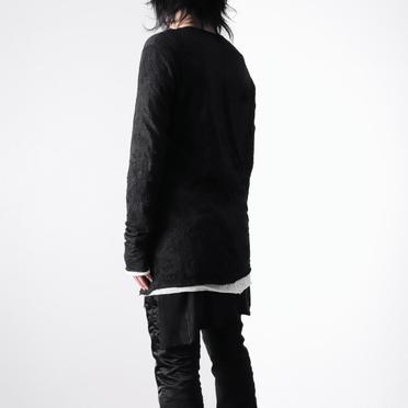 Gauze Washer Layered Long Sleeve　BK×WH No.14