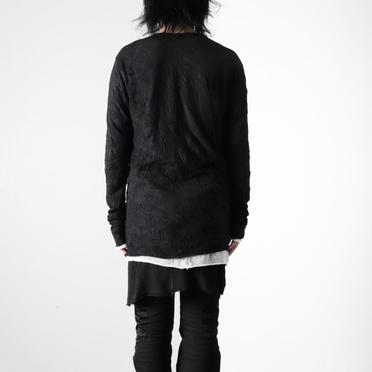 Gauze Washer Layered Long Sleeve　BK×WH No.15