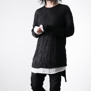 Gauze Washer Layered Long Sleeve　BK×WH No.19