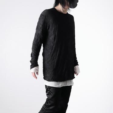 Gauze Washer Layered Long Sleeve　BK×WH No.20