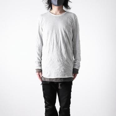 Gauze Washer Layered Long Sleeve　WH×GY No.11