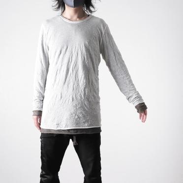 Gauze Washer Layered Long Sleeve　WH×GY No.17