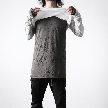 Gauze Washer Layered Long Sleeve　WH×GY No.18