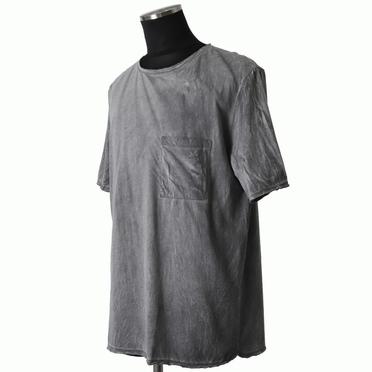 OVERSIZE T-SHIRT WITH POCKET SHORT SL　HAND DYE GREY No.2