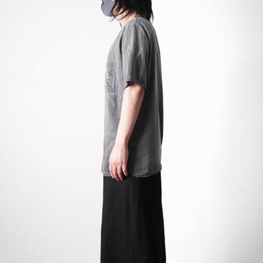 OVERSIZE T-SHIRT WITH POCKET SHORT SL　HAND DYE GREY No.17