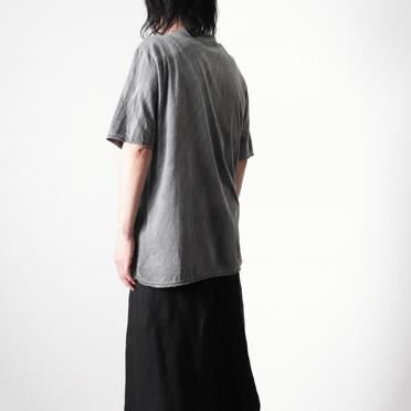 OVERSIZE T-SHIRT WITH POCKET SHORT SL　HAND DYE GREY No.18
