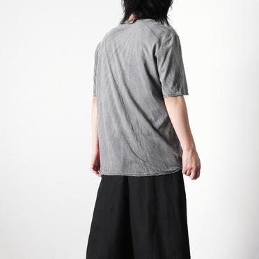 OVERSIZE T-SHIRT WITH POCKET SHORT SL　HAND DYE GREY No.20