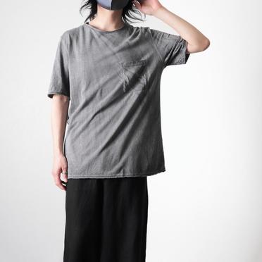OVERSIZE T-SHIRT WITH POCKET SHORT SL　HAND DYE GREY No.22