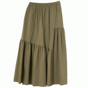 アシンメトリーギャザースカート　KHAKI No.1