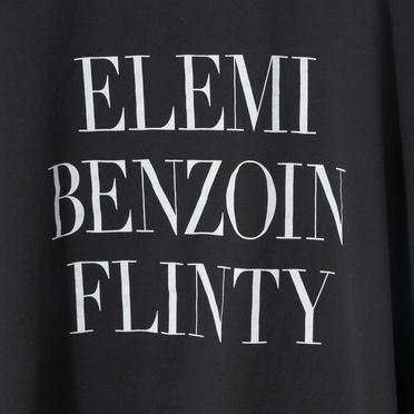 "ELEMI BENZOIN FLINTY"ロゴプリントフレンチスリーブT-shirt　CHARCOAL No.2