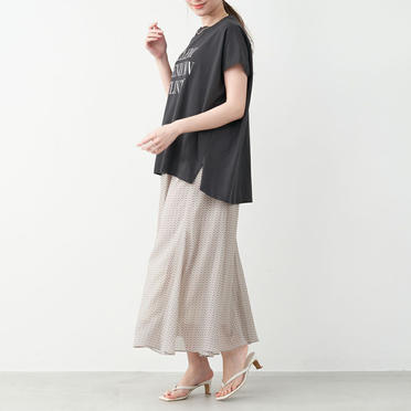 "ELEMI BENZOIN FLINTY"ロゴプリントフレンチスリーブT-shirt　CHARCOAL No.4