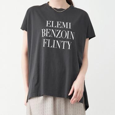 "ELEMI BENZOIN FLINTY"ロゴプリントフレンチスリーブT-shirt　CHARCOAL No.6