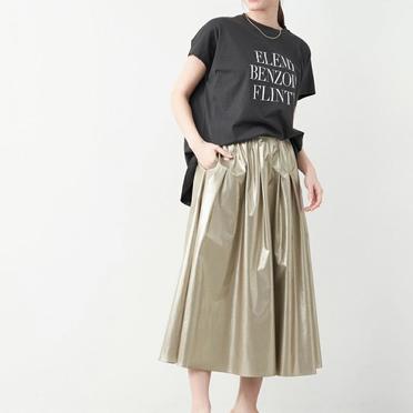 "ELEMI BENZOIN FLINTY"ロゴプリントフレンチスリーブT-shirt　CHARCOAL No.11