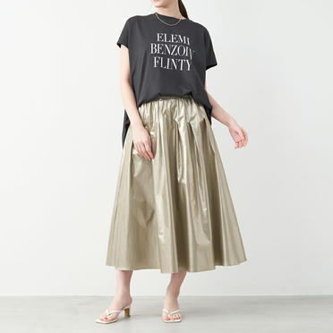 "ELEMI BENZOIN FLINTY"ロゴプリントフレンチスリーブT-shirt　CHARCOAL No.12