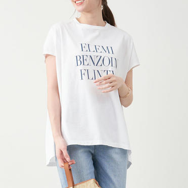 "ELEMI BENZOIN FLINTY"ロゴプリントフレンチスリーブT-shirt　WHITE No.3
