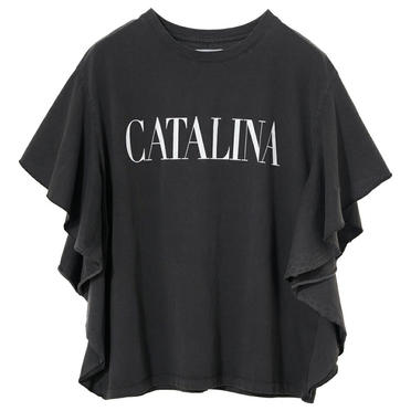 "CATALINA"ロゴプリントフリルT-shirt　SUMIKURO No.1