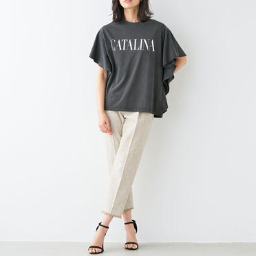 "CATALINA"ロゴプリントフリルT-shirt　SUMIKURO No.13