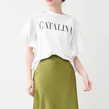 "CATALINA"ロゴプリントフリルT-shirt　WHITE No.3
