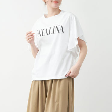 "CATALINA"ロゴプリントフリルT-shirt　WHITE No.8