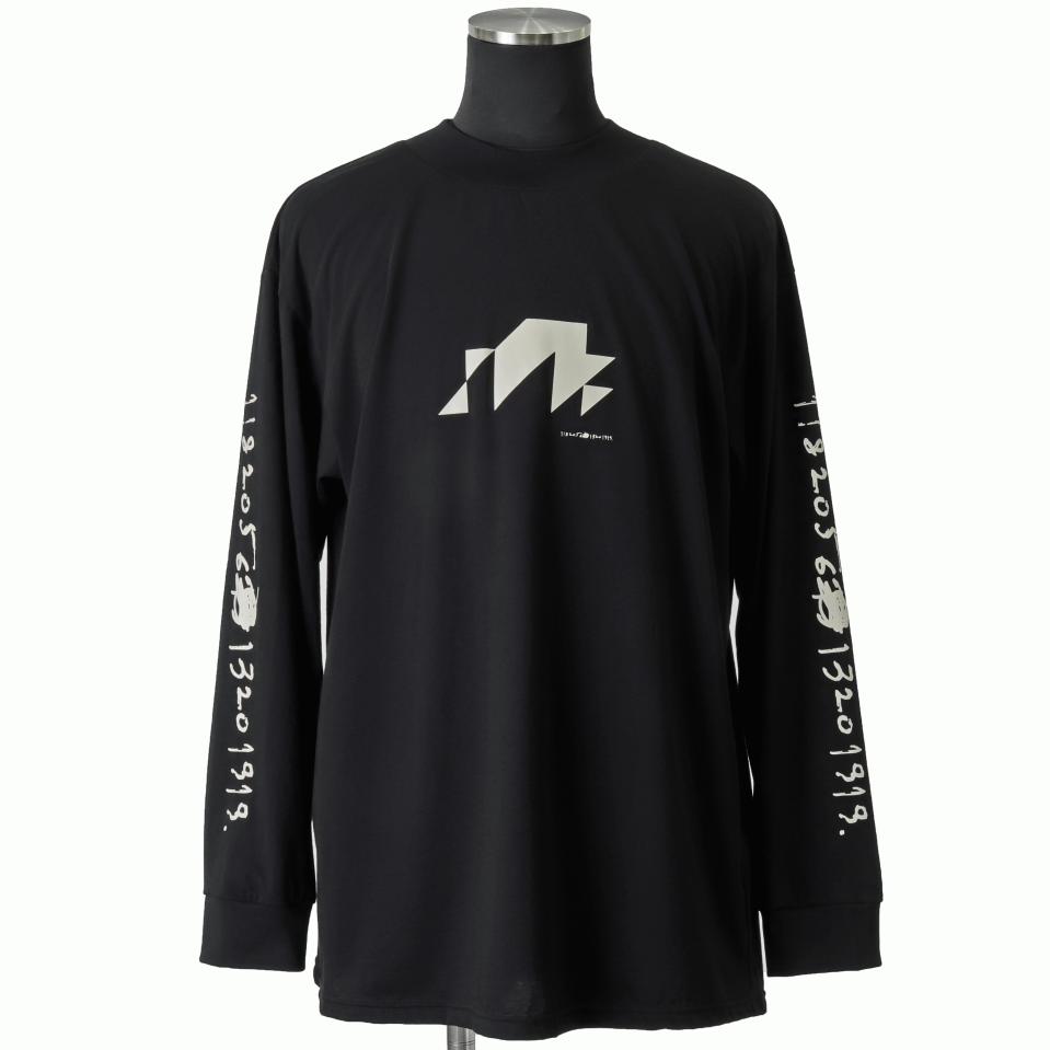 Numbering Print Long Sleeve Tee　BLACK