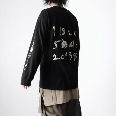 Numbering Print Long Sleeve Tee　BLACK No.16