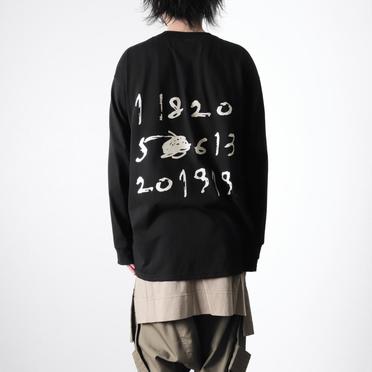 Numbering Print Long Sleeve Tee　BLACK No.17