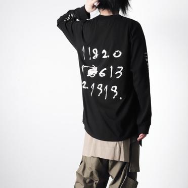 Numbering Print Long Sleeve Tee　BLACK No.19