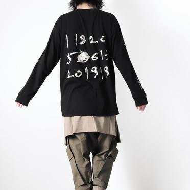 Numbering Print Long Sleeve Tee　BLACK No.22