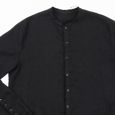 ストレッチリネン平織 ロングシャツジャケット　BLACK No.9