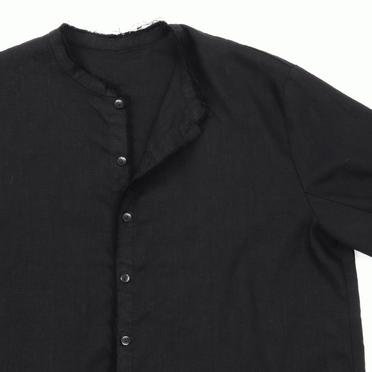 ストレッチリネン平織 ロングシャツジャケット　BLACK No.10