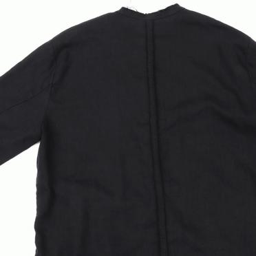 ストレッチリネン平織 ロングシャツジャケット　BLACK No.13