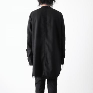 ストレッチリネン平織 ロングシャツジャケット　BLACK No.19