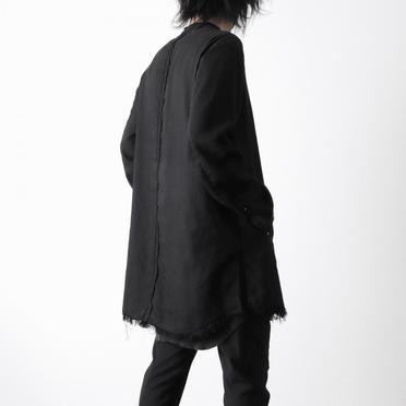 ストレッチリネン平織 ロングシャツジャケット　BLACK No.20