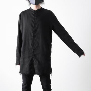 ストレッチリネン平織 ロングシャツジャケット　BLACK No.21