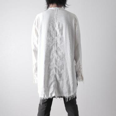 ストレッチリネン平織 ロングシャツジャケット　WHITE No.19