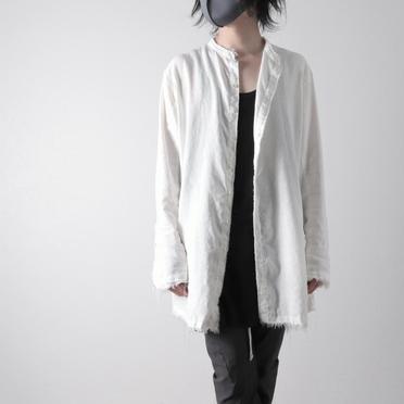 ストレッチリネン平織 ロングシャツジャケット　WHITE No.23